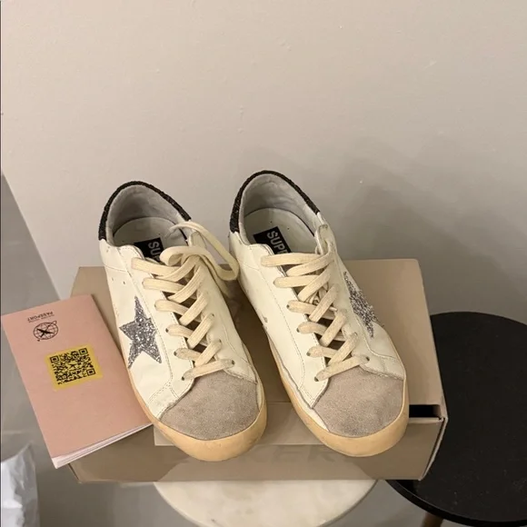 Golden Goose Cream Sneakers with Silver Star - Picture 3 of 10